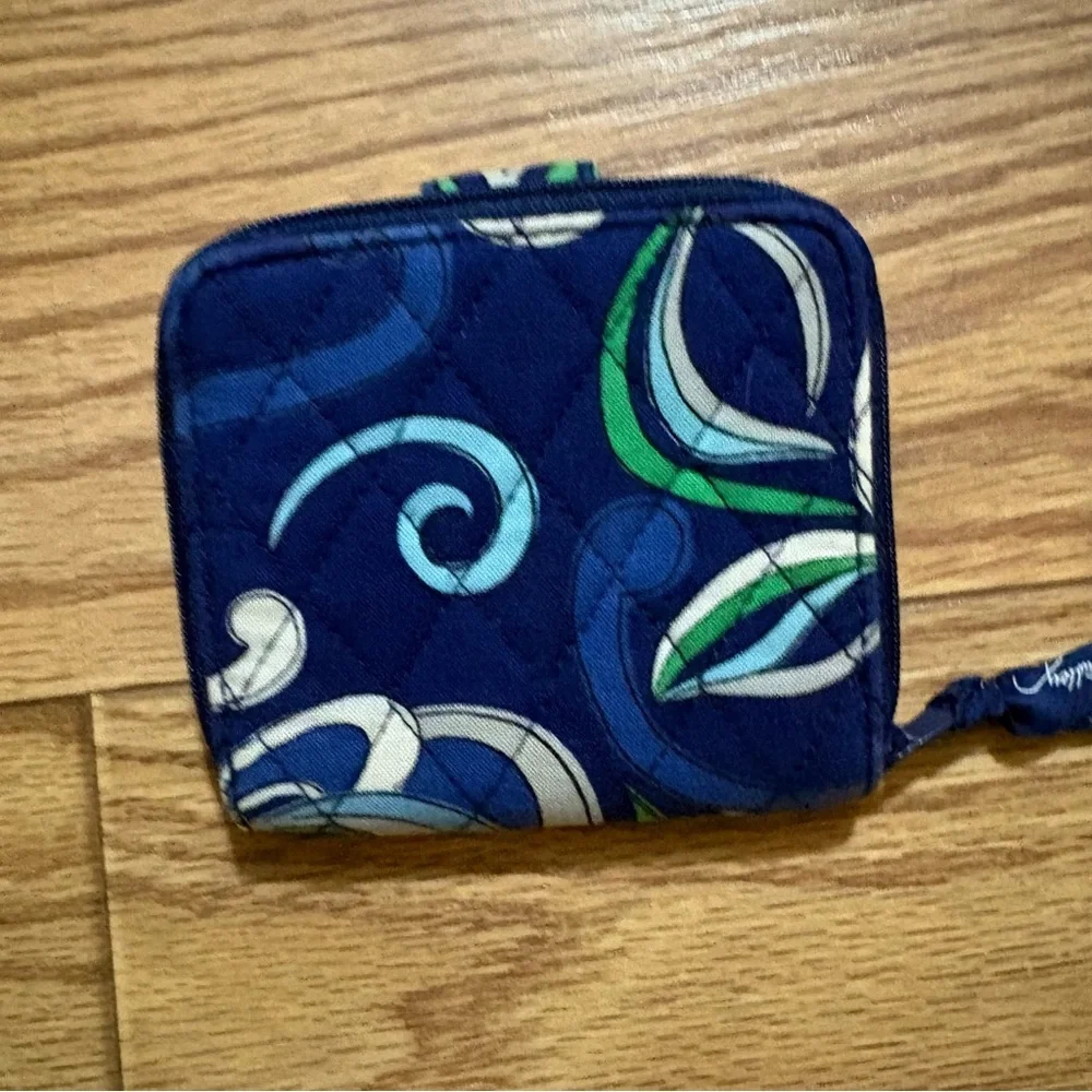 Y2K Vera Bradley Mediterranean Blue Floral Paisley Retired Small Wallet - Picture 4 of 5